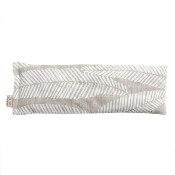 Handmade lavender infused organic cotton screen painted eye pillow with white eucalyptus pattern